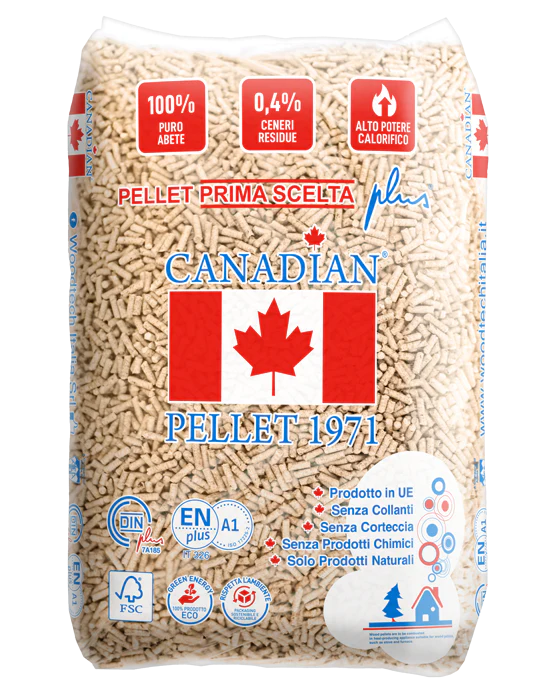 Pellet di Abete Canadian ENplus A1 – Bancale 70 Sacchi da 15 kg