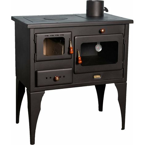 Stufa a Legna con Forno PRITY 1P34 10,1 kW – Acciaio e Vetro (Nero)