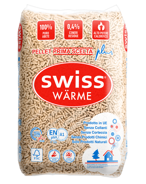 Pellet 100% Abete Swiss Wärme ENplus A1 – Sacco 15 kg